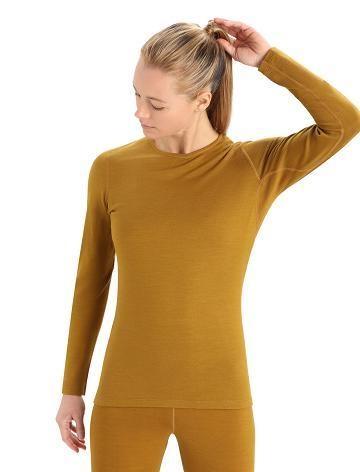 Clove Women's Icebreaker Merino 260 Tech Long Sleeve Crewe Thermal Top Base Layers | USA 1920LISH